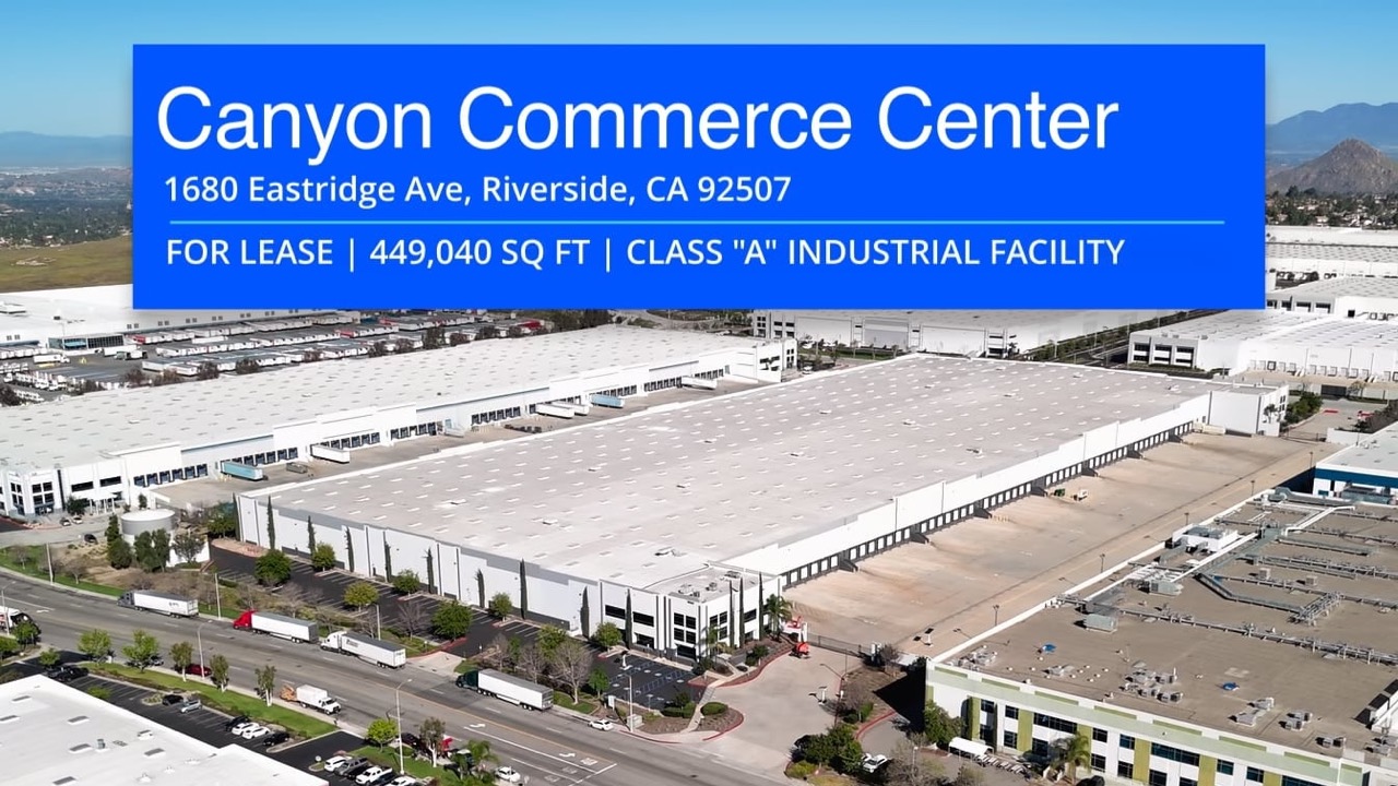 Aerial view of Canyon Commerce Center, a Class A industrial facility in Riverside